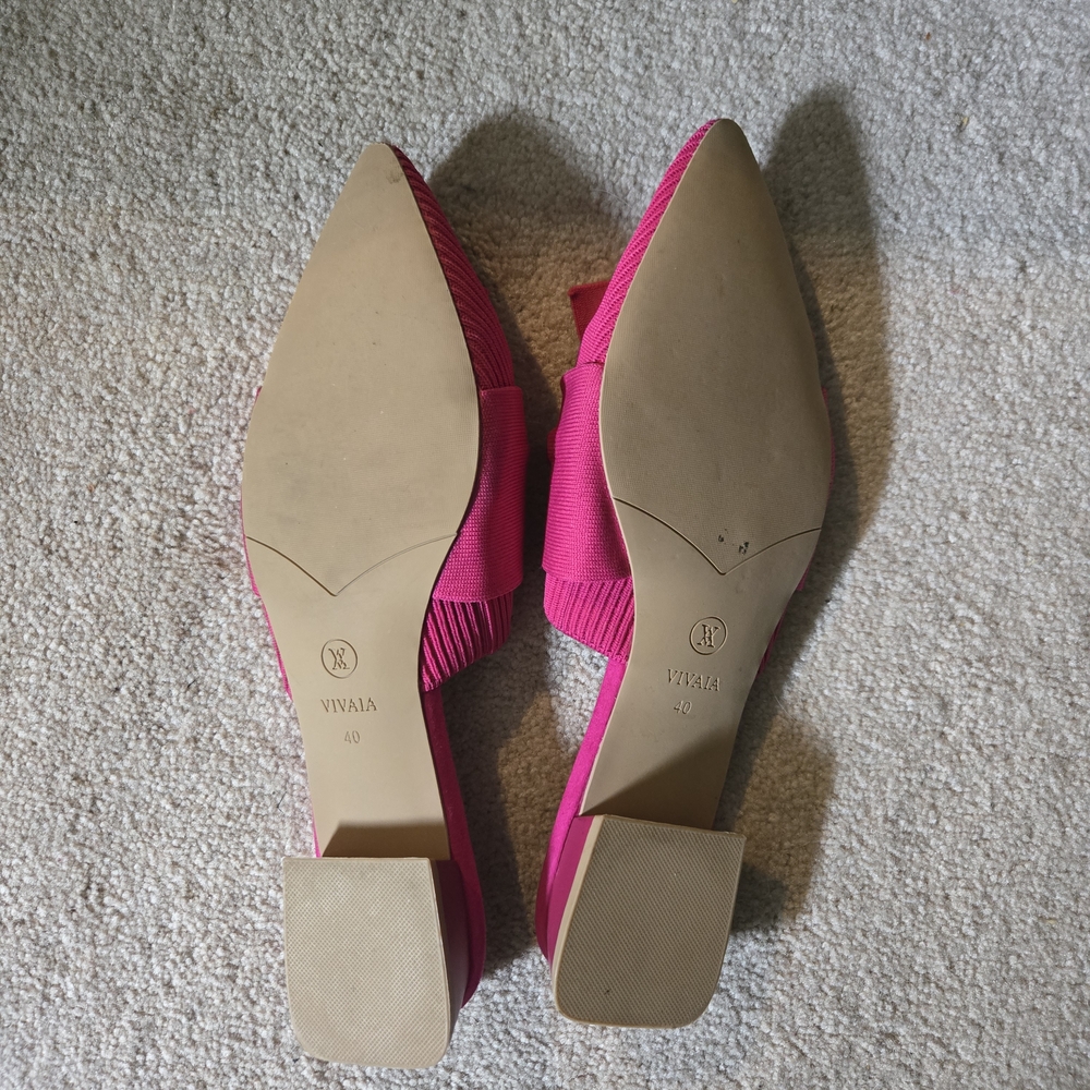 Elegant Pink Bow Mules - Picture 2 of 4